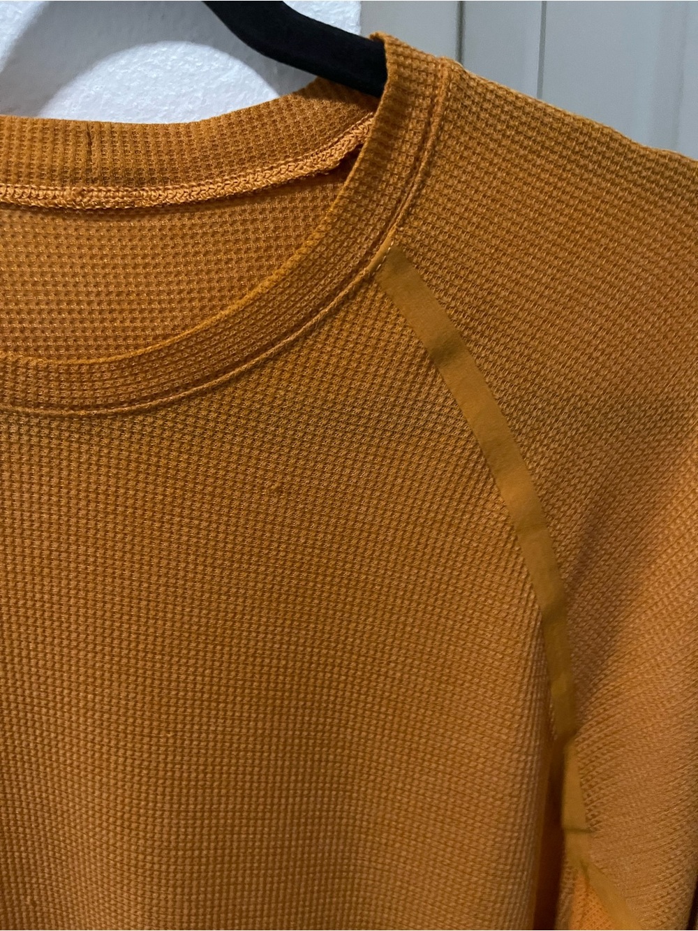 lululemon athletica Men's Long-Sleeve Waffle Crew — Mustard - Picture 2 of 7